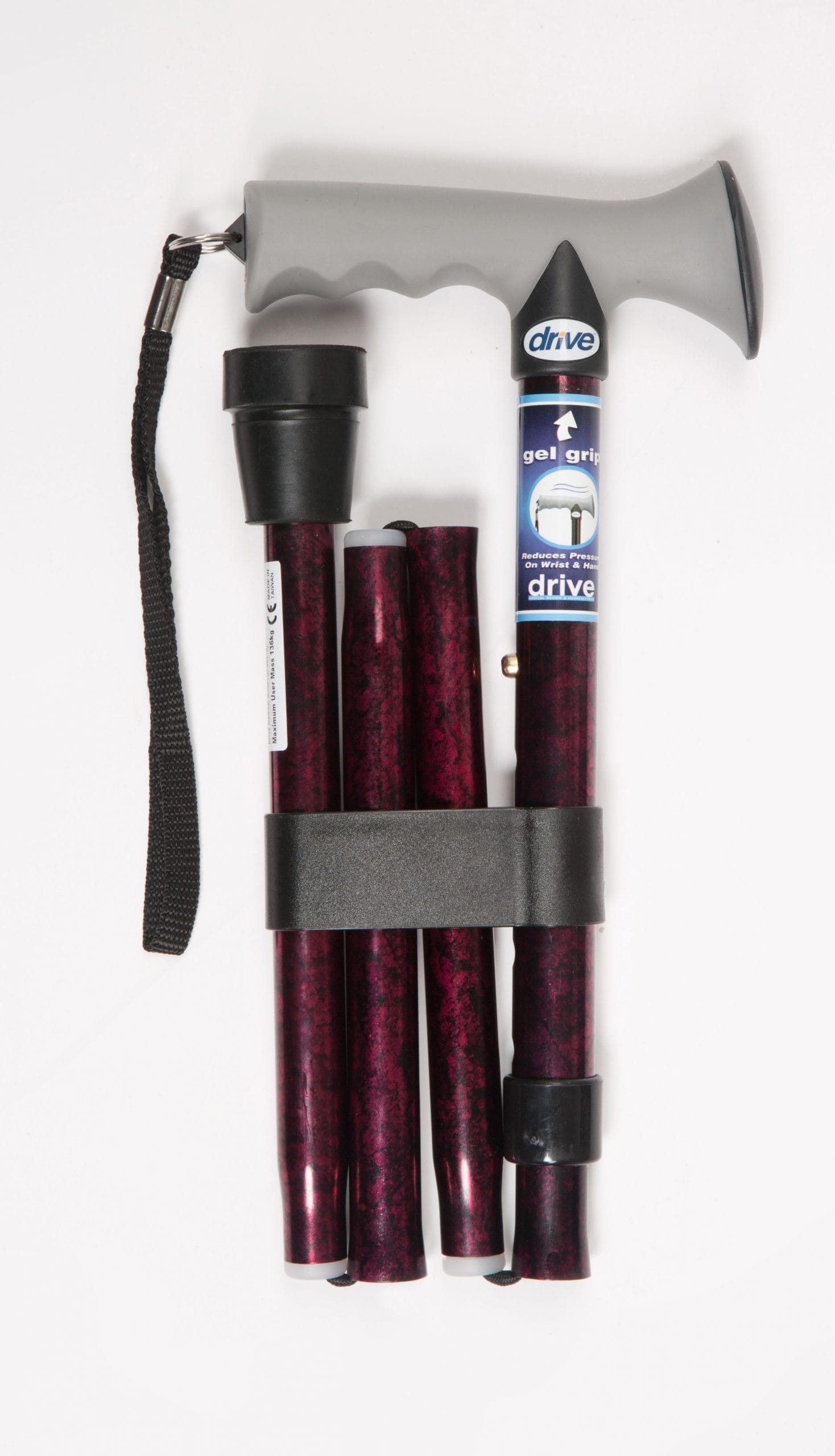 Folding Walking Stick With Gel Grip Handle